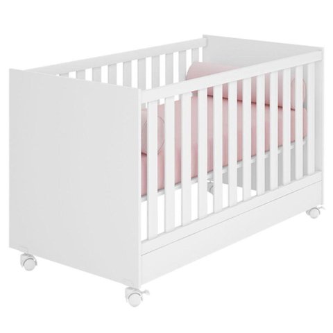 Berço Mini-cama Doce Mel com Rodízios Branco
