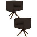 Ver imagem 1 de Kit 2 Poltronas Base Madeira Betina C-34ano Marrom