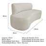 Sofá Curvo Orgânico 120cm 2 Lugares Bouclé Antonela - 3