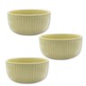 Kit 3 Bowl Tigela Cumbuca de Cerâmica Bege 12cm Salada Fruta - 1