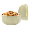 Kit 3 Bowl Tigela Cumbuca de Cerâmica Bege 12cm Salada Fruta - 2