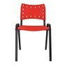Cadeira Iso para Escola Escritório Comércio Vermelho Base Preta - 1