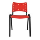 Ver imagem 1 de Cadeira Iso para Escola Escritório Comércio Vermelho Base Preta