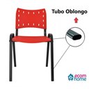 Ver imagem 3 de Cadeira Iso para Escola Escritório Comércio Vermelho Base Preta