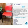Cadeira Iso para Escola Escritório Comércio Vermelho Base Preta - 4