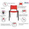 Cadeira Iso para Escola Escritório Comércio Vermelho Base Preta - 2