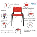Ver imagem 2 de Cadeira Iso para Escola Escritório Comércio Vermelho Base Preta