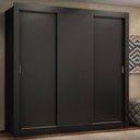 Ver imagem 1 de Guarda-Roupa Casal Madesa Lyon Plus 3 Portas de Correr 4 Gavetas Preto Cor:Preto