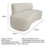 Sofá Curvo Orgânico 130cm 2 Lugares Bouclé Antonela - 3