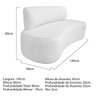 Sofá Curvo Orgânico 130cm 2 Lugares Bouclé Antonela - 3