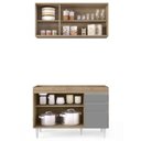 Ver imagem 3 de Armário Aéreo Virgínia e Balcão Para Pia 120cm Michigan Castanho/Cinza - Lumil Lumil Móveis