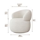 Ver imagem 5 de Kit 2 Poltronas Design Orgânico Moderno e Sofisticado Eloah Base Giratória Bouclé Italiano Off White