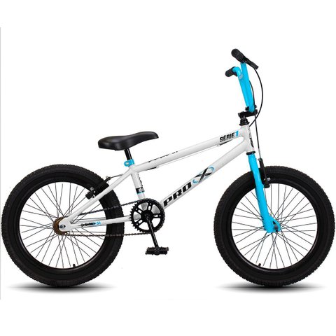 Bicicleta Aro 20 Bmx Pro-x Infantil Série 1 Aro Aero Freio V-brake - Branco+azul