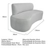 Sofá Curvo Orgânico 130cm 2 Lugares Bouclé Antonela - 3