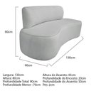 Ver imagem 3 de Sofá Curvo Orgânico 130cm 2 Lugares Bouclé Antonela