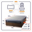 Ver imagem 3 de Conjunto Box Baú King Dakota Preto 193x203x64 Espuma D33