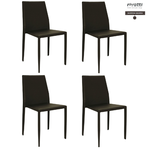 Kit 4 Peças Cadeira Amanda Pvc Várias Cores - Rivatti