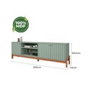 Ver imagem 3 de Rack Bancada C/ Painel P/ Tv até 75 Pol Maragogi/holanda Ripado 4 Portas 230x220cm Salvia/cinamomo
