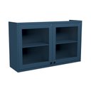 Ver imagem 3 de Armário Aéreo 120cm 2 Portas com Vidro Moldurado Cozinha Sevilha Azul