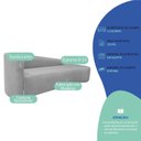 Ver imagem 5 de Recamier Curvo Orgânico 180cm 3 Lugares Lado Direito para Sala de Estar em Linhoparis Cinza Claro
