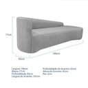 Ver imagem 3 de Recamier Curvo Orgânico 180cm 3 Lugares Lado Direito para Sala de Estar em Linhoparis