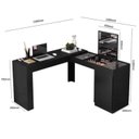 Ver imagem 5 de Conjunto Escritório 2 Peças Escrivaninha Penteadeira Star e Cadeira Eames Base de Madeira Yescasa Preto/Branco