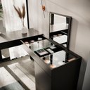 Ver imagem 7 de Conjunto Escritório 2 Peças Escrivaninha Penteadeira Star e Cadeira Eames Base de Madeira Yescasa Preto/Branco