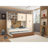 Quarto Modulado Juvenil Jade com Modulo Aereo, Guarda Roupa 2 Portas e Cama com Auxiliar Off White - 1