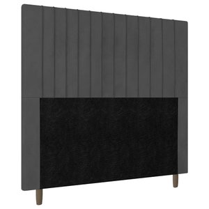 Cabeceira Cama Box Casal King Size Nala 195cm Suede Cinza - Desk Design