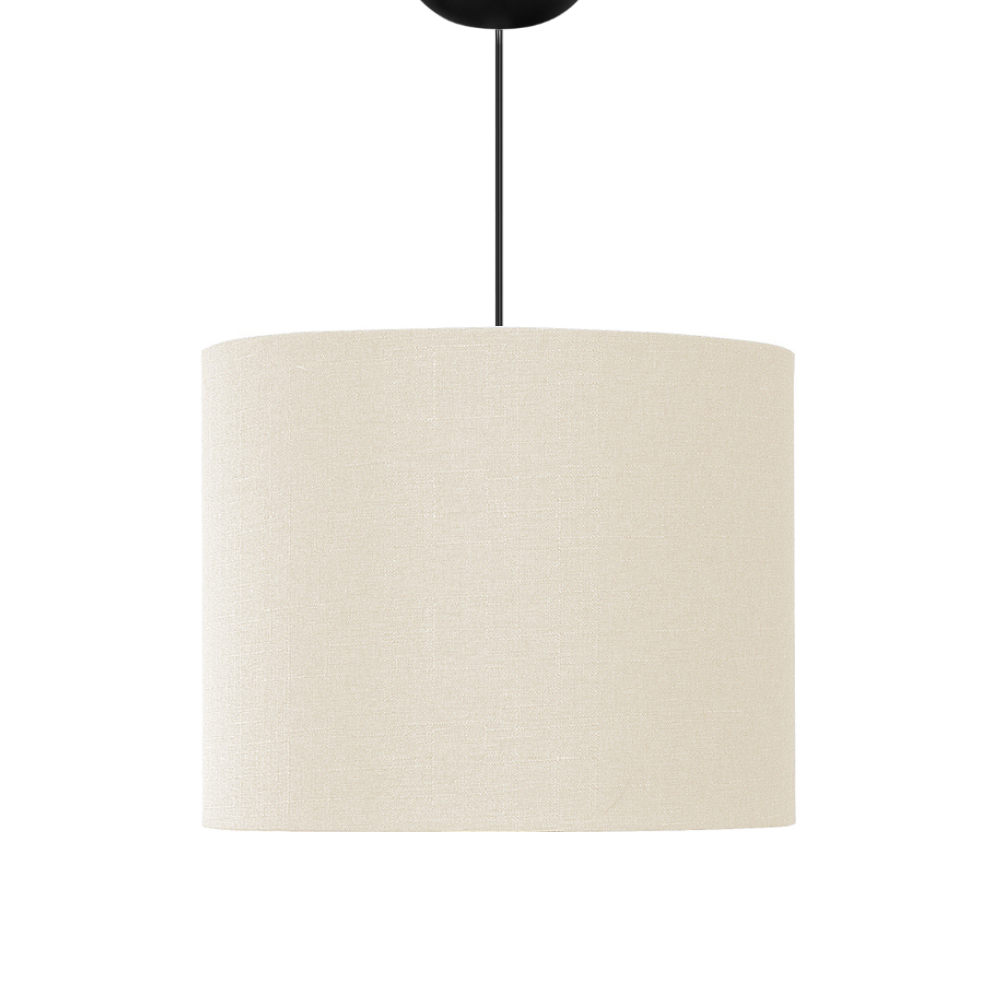 Lustre Pendentre de Linho Iluminação Sala Quarto Luxo:creme/fio Preto