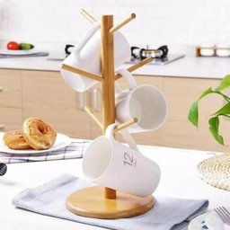 Suporte para Xícaras em Bambu Ecokitchen 15x34cm Mimo Style - 3