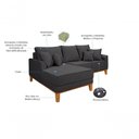Ver imagem 6 de Sofá Living Beny com Chaise para Sala de Estar Confortável Império Grafite 199