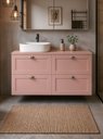 Ver imagem 1 de Gabinete para Banheiro com Tampo e Cuba 120cm Retro MDF Rosa Milano - On Móveis