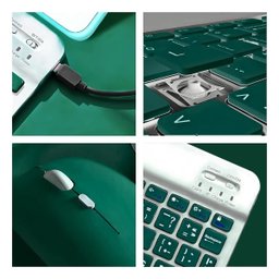 Teclado sem Fio Bluetooth Recarregável com Mouse - Verde In - 2