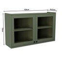 Ver imagem 4 de Armário Aéreo 120cm 2 Portas com Vidro Moldurado Cozinha Sevilha