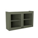 Ver imagem 1 de Armário Aéreo 120cm 2 Portas com Vidro 100% MDF Cozinha Sevilha Verde