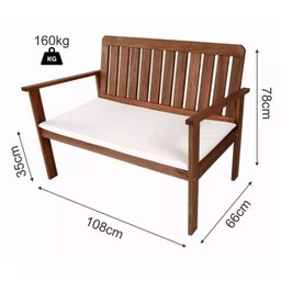 Conjunto para Jardim com 1 Sofá 2 Poltronas 1 Mesa de Centro Madeira Maciça - 4