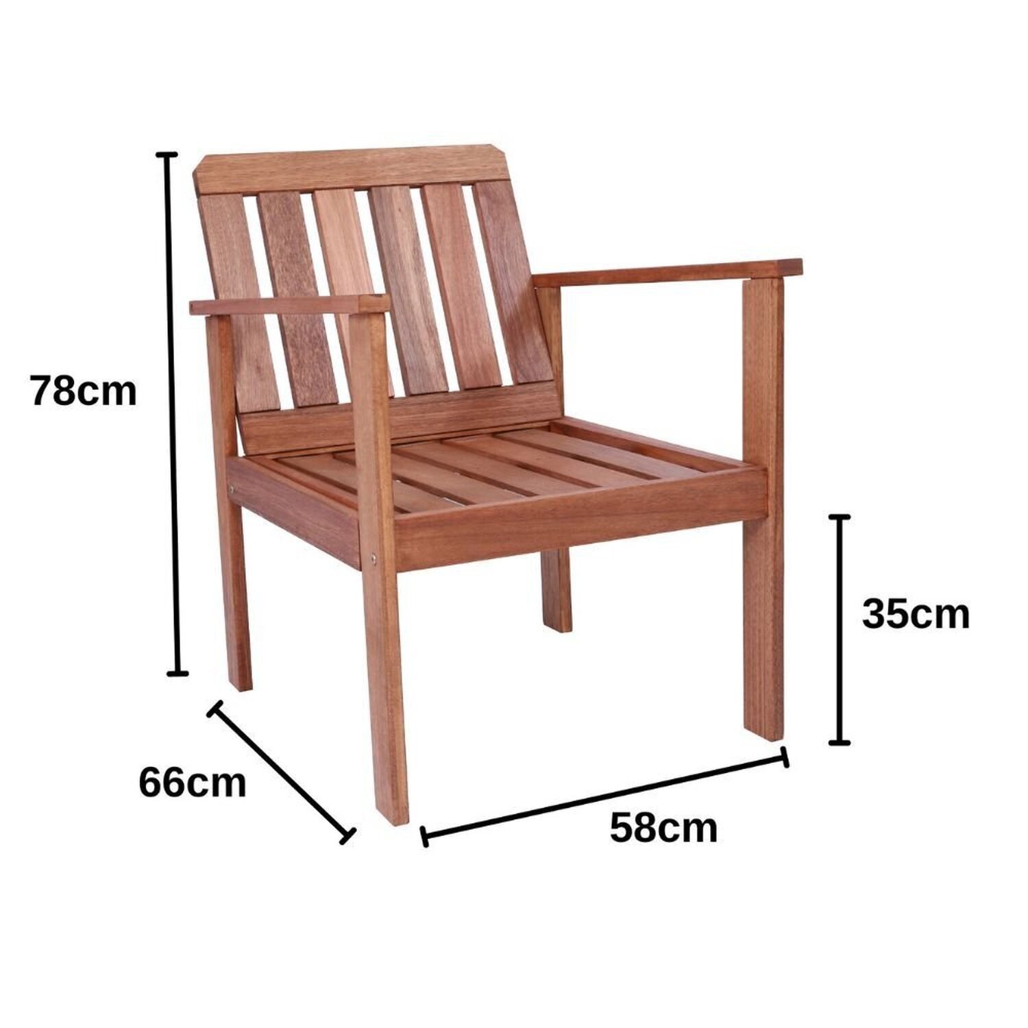 Conjunto para Jardim com 1 Sofá 2 Poltronas 1 Mesa de Centro Madeira Maciça - 6