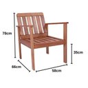 Ver imagem 6 de Conjunto para Jardim com 1 Sofá 2 Poltronas 1 Mesa de Centro Madeira Maciça