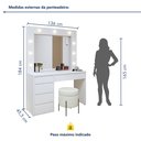 Ver imagem 7 de Penteadeira Camarim 100% MDF 5 Gavetas Munique