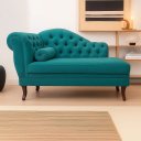 Ver imagem 1 de Recamier Divã Sofá 120cm Recepção Sala Larissa Suede:azul-turquesa/liso