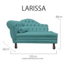 Ver imagem 4 de Recamier Divã Sofá 120cm Recepção Sala Larissa Suede:azul-turquesa/liso