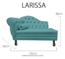 Ver imagem 4 de Recamier Divã Sofá 120cm Recepção Sala Larissa Suede:azul-turquesa/liso