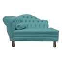 Ver imagem 2 de Recamier Divã Sofá 120cm Recepção Sala Larissa Suede:azul-turquesa/liso
