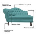 Ver imagem 5 de Recamier Divã Sofá 120cm Recepção Sala Larissa Suede:azul-turquesa/liso
