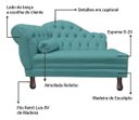 Ver imagem 5 de Recamier Divã Sofá 120cm Recepção Sala Larissa Suede:azul-turquesa/liso