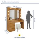 Ver imagem 7 de Penteadeira Camarim 100% MDF 5 Gavetas Munique