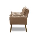 Ver imagem 4 de Poltrona para Sala Decorativa Opala Pés Madeira Suede Capuccino Império Decor