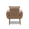 Poltrona para Sala Decorativa Opala Pés Madeira Suede Capuccino Império Decor - 5