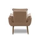 Ver imagem 5 de Poltrona para Sala Decorativa Opala Pés Madeira Suede Capuccino Império Decor
